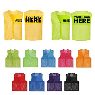 Multi-Color Safe Mesh Zipper Volunteer Vest