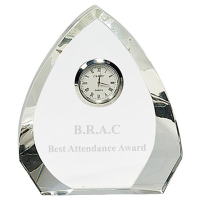 Clear Crystal Arch Clock Award