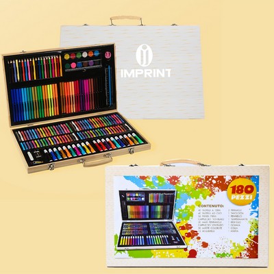 180pcs Wooden Box Painting Pen Set