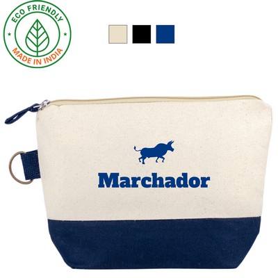 Standard Accessory Pouch 7 Oz. Canvas Toiletry Bag w/Navy Trim
