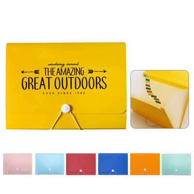 PP Plastic 13-Pocket Expanding File Organizer