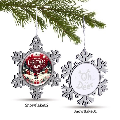 Zinc Alloy Snowflake Ornament