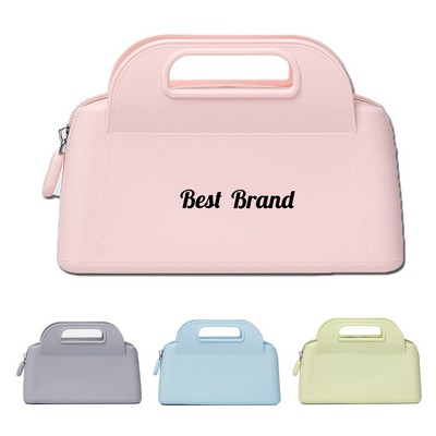 Silicone Makeup Purse with Reinforced Handle