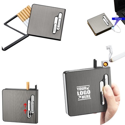 Automatic Cigarette Case w/Lighter Front