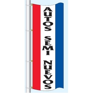 Double Faced Stock Message Free Flying Drape Flag (Autos Semi Nuevos) (3' x 8')