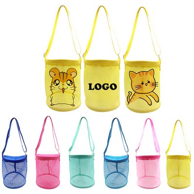 Seashell Mesh Bag Beach Toy Cylinder Tote for Child