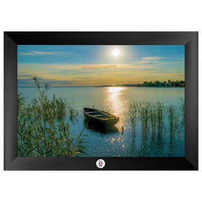 "Row Boat at Sunset" Art Print W/ Color Medallion