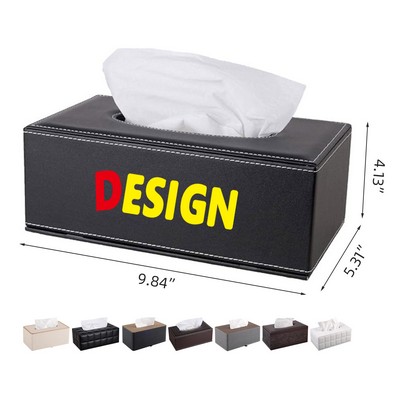 Rectangular PU Leather Tissue Box