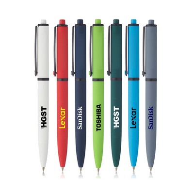 Union Printed - Solid Rubber Coated Plastic Ballpoint Pens