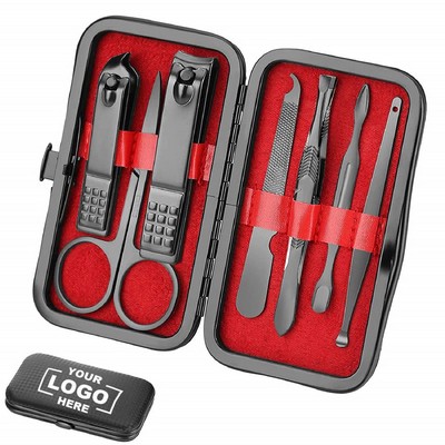 12 Piece Carbon Steel Manicure Kit with PU Leather Case