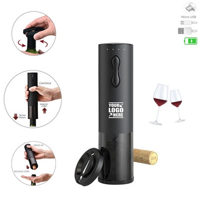 Mini Metal Rechargeable Automatic Electric Wine Opener With Foil Cutter