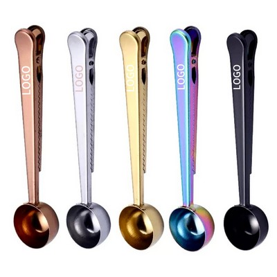Stainless Steel Plated Coffee Scoop with Bag Clip