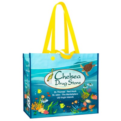 160g Full-Color Double Laminated Woven Custom Promotional Tote Bag (16"x14"x8")