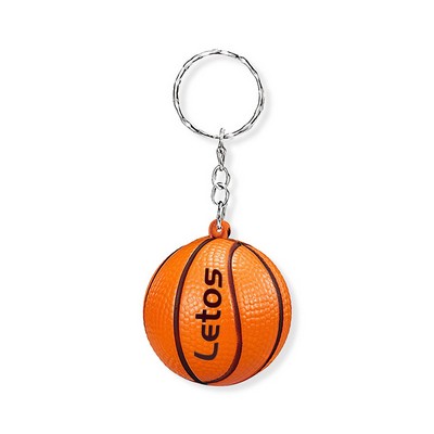 1 1/2" Basketball Stress Reliever Key Chain