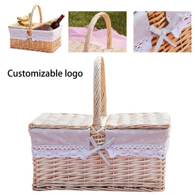 Rectangular Rattan Picnic Basket