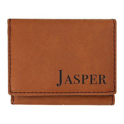 3" x 4" Rawhide Leatherette Trifold Wallet