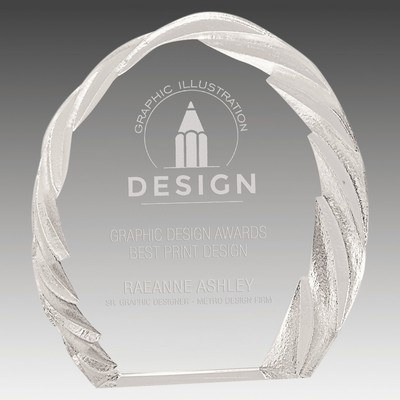 Oval Crystal with Decorative Edge