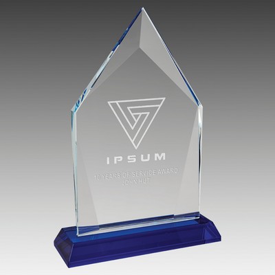 8.5" Diamond Halo Glass with Blue Base
