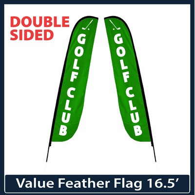Value 16.5' Feather Flag - Double Sided Graphic Only