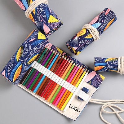 Canvas Rolled Storage Pencil Case