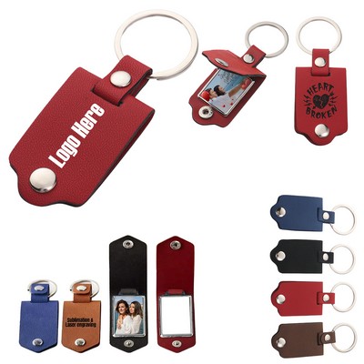 Keychain With Leather Case For Storing Photos