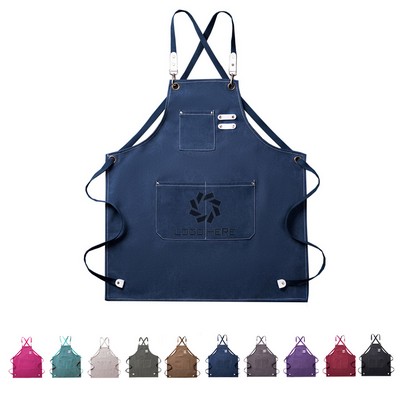 Canvas Leather Cross Back Apron