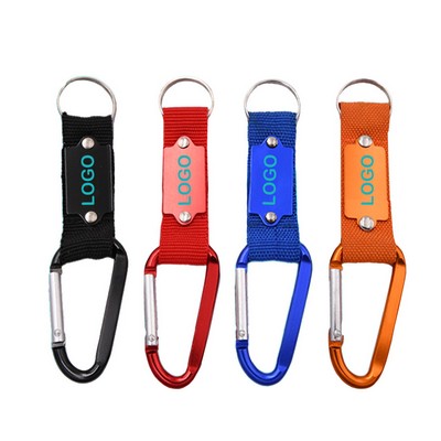 Carabiner With Secured Screw And Metal Plate