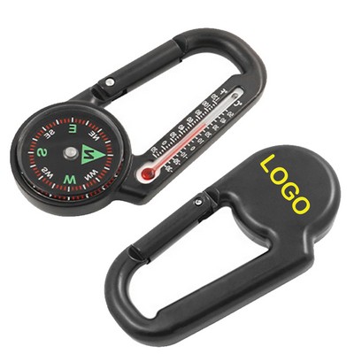 Compass With Thermometer And Key Chain
