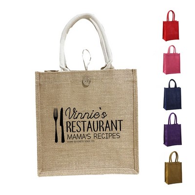 Jute Wine Bottle Gift Tote Bag with Removable Dividers