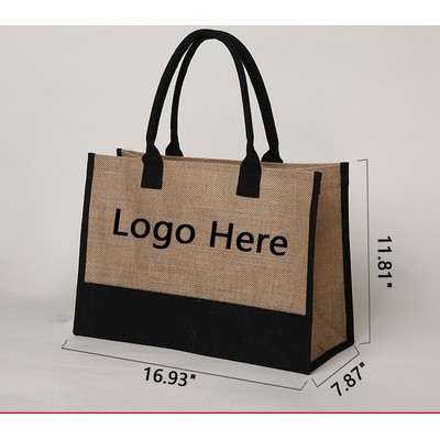 Large Jute Tote Bag