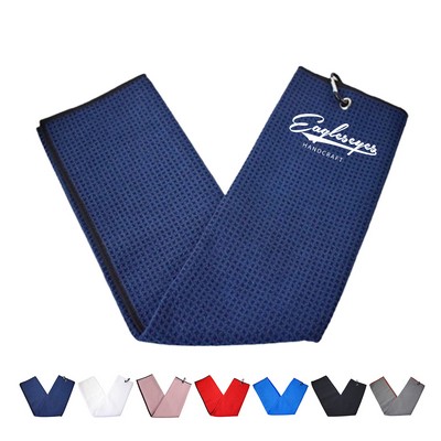 Microfiber 3-hole Tri-fold Golf Towel
