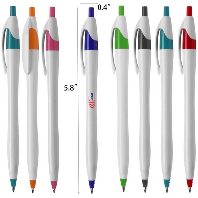 Push-Type Ballpoint Pen with Plastic Body