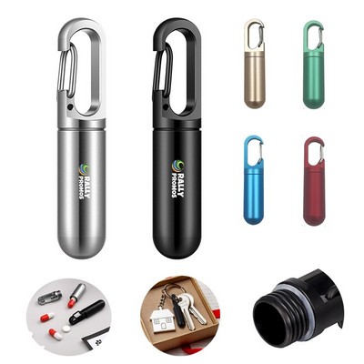 Pill Bottle Keychain Container