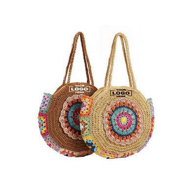 Circle Woven Shoulder Bag
