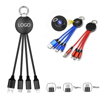 3 in 1 USB Charging Cable with Keyring