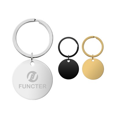 Metal Minimalist Keychain Round Key Chain