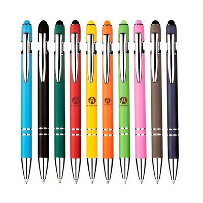 Soft Touch Stylus Ballpoint Pen with Metal Barrel