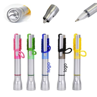 2 in 1 Flashlight Pen w/ Lanyard
