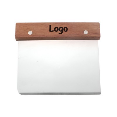 Stainless Steel Bench Scraper & Dough Cutter with Beechwood Handle