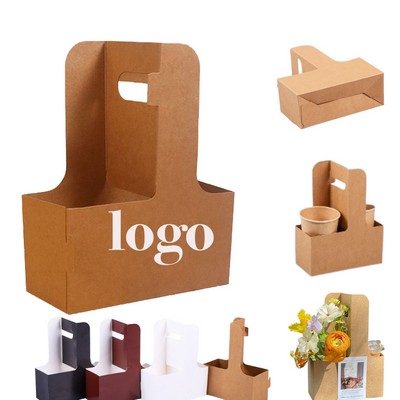 Kraft Paper Double Cup Portable Holder