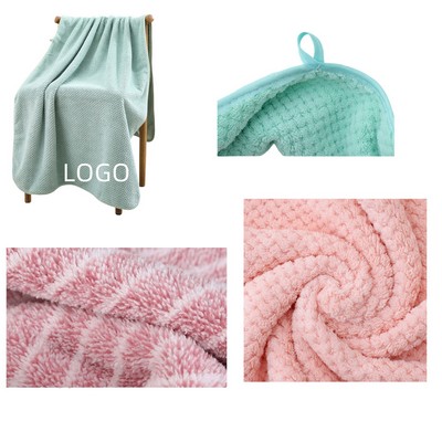 Coral Velvet Bath Towel