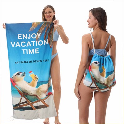 Custom 2-in-1 Microfiber Towel Backpack