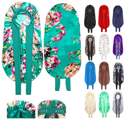 Bowknot Large Long Satin Bonnet for Women