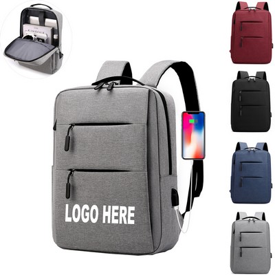15.6In Multi-Layered Laptop Backpack With Usb Charging Port