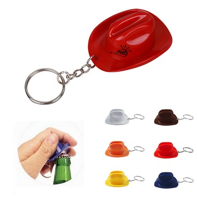 Multifunctional Cowboy Hat Bottle Opener Keychain