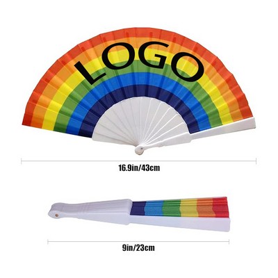Eco Friendly Rainbow Hand Fan