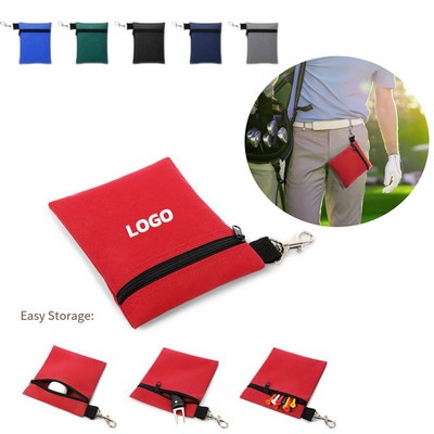 Golf Ball Pouch Zipper Accessory Bag