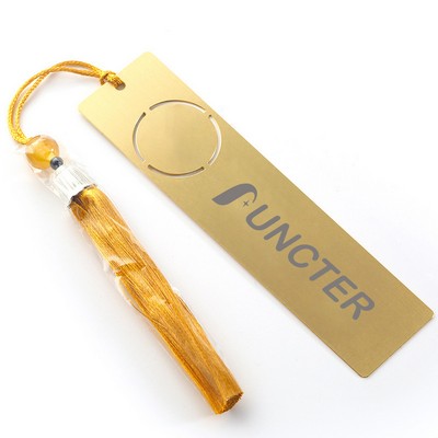 Hollowed Out Metal Bookmark With Tassel