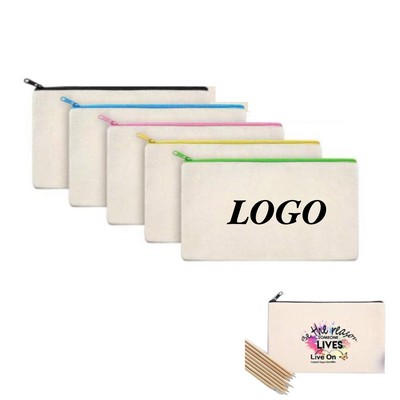 Cotton Canvas Zipper Pouch