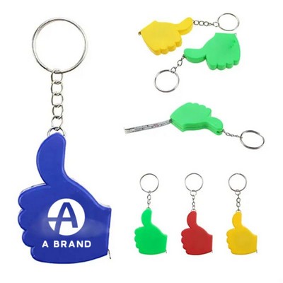 Thumb-Shaped Retractable Tape Measure Keychain